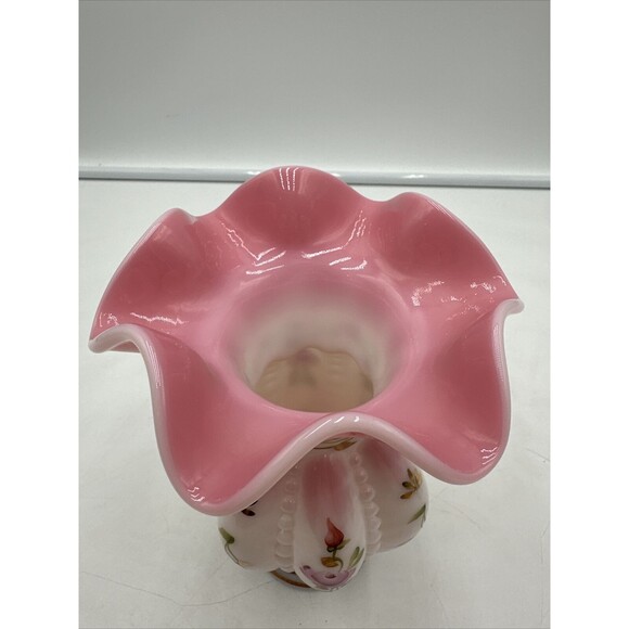 Fenton Pink Art Glass Vase - Picture 2 of 8